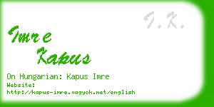 imre kapus business card